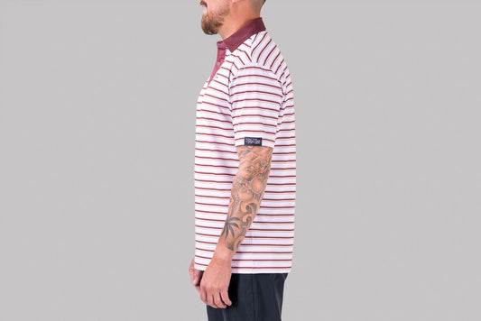 Fairway Stripe Polo (Maroon)