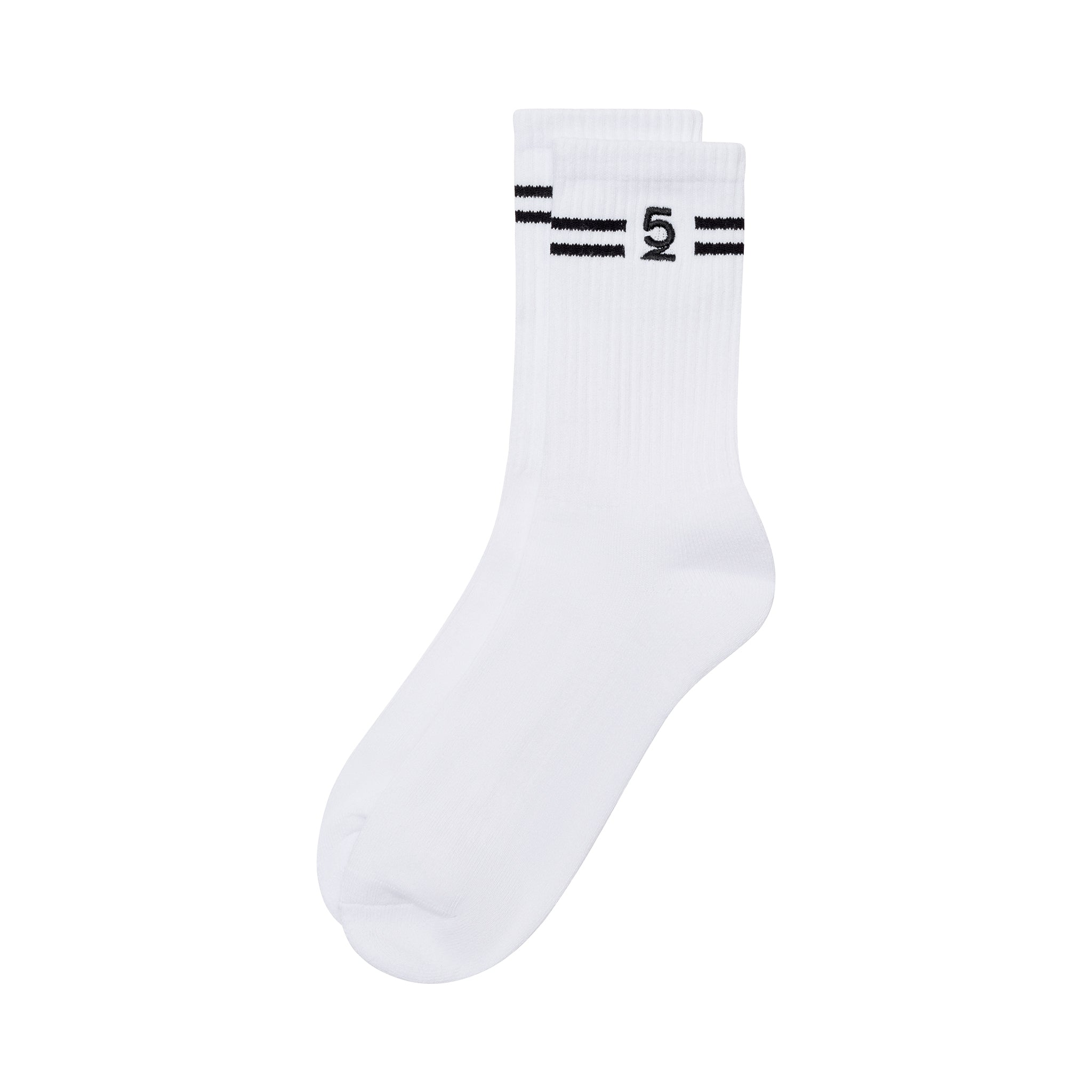 Premium Icon Crew Socks - White/Black