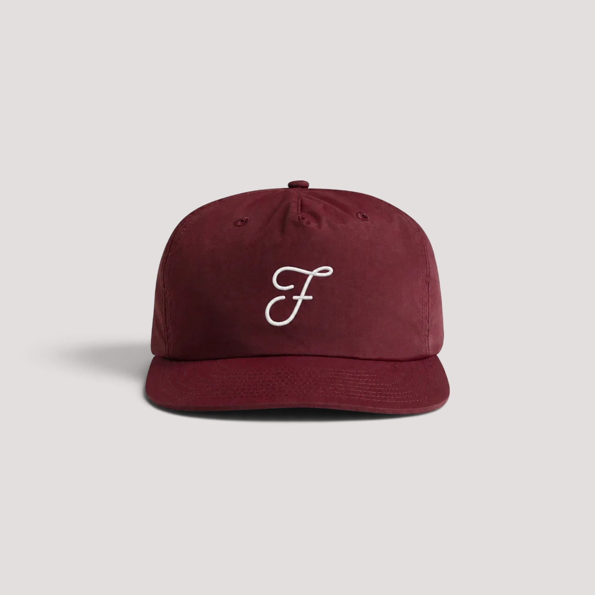 Burgundy Hat with embroidered "F"